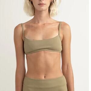 Rhythm. Women's Sage Bonsai Rib Crop Top Size L